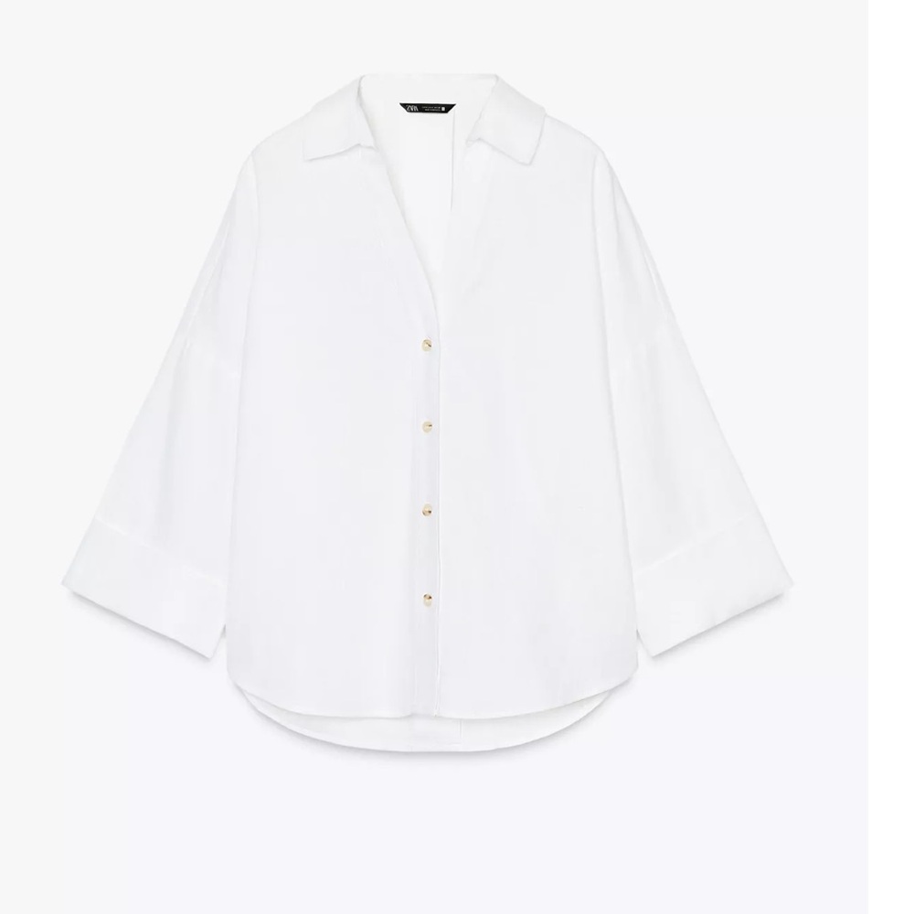 Zara Wide Sleeve Linen Shirt
